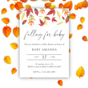 Invitation Aquarelle tombant pour baby shower