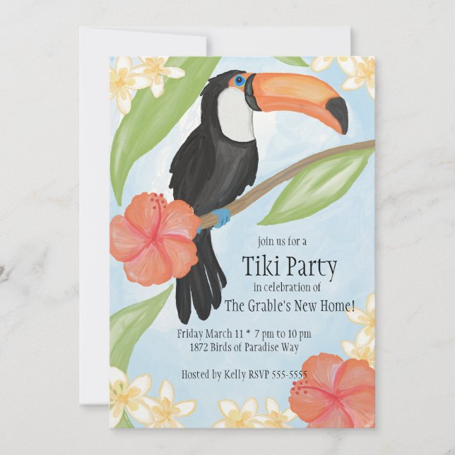 Invitation Aquarelle Toucan (Devant)
