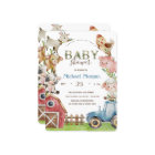 Aquarelle Tracteur de ferme Baby shower stable