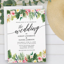 Aquarelle Tropical Floral Mariage