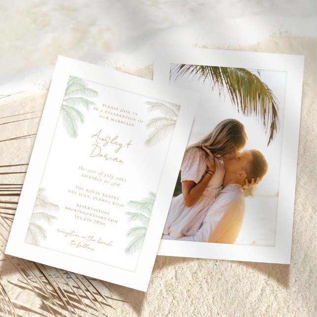 Invitation Aquarelle Tropical Palm Tree Boho Mariage photo (Créateur téléchargé)