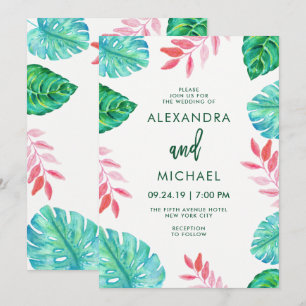 Invitation Aquarelle tropicale