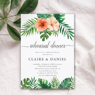 Invitation Aquarelle tropicale moderne Dîner de répétition