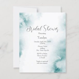 Invitation Aquarelle Turquoise douce Cadre Abstrait