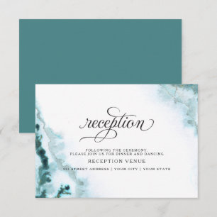 Invitation Aquarelle Turquoise moderne Moss Agate BarefootBri