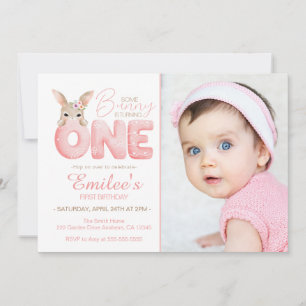 Invitation Aquarelle Un lapin est une photo Anniversaire