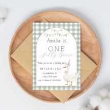 Aquarelle Une oie soie En vichy 1er anniversaire