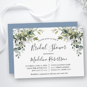 Invitation Aquarelle Verdure Calligraphie Fête des mariées bl