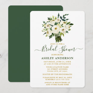 Invitation Aquarelle Vert Fête des mariées d'or Floral
