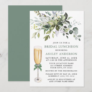 Invitation Aquarelle verte Bridal Luncheon Sage Green