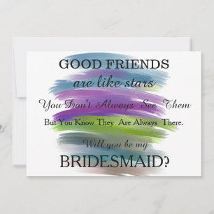 Invitation Aquarelle Veux-tu être ma demoiselle d'honneur ?