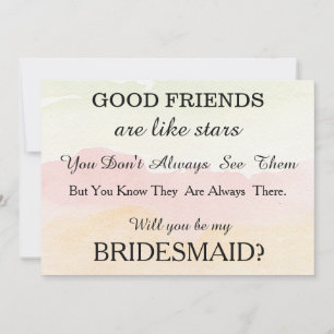 Invitation Aquarelle Veux-tu être ma demoiselle d'honneur ?