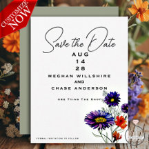 Aquarelle Vibrant Orange et violet Fleurs sauvages