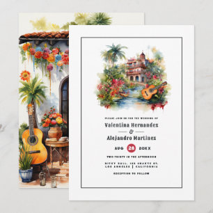 Invitation Aquarelle vibrante mexicaine Fiesta thème Mariage