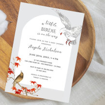 Aquarelle vintage Birdie sur le chemin Baby shower