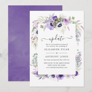 Invitation Aquarelle violet Dusty - Mise à jour des Mariages 