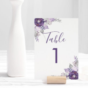 Invitation Aquarelle violette et argentée Numéro du tableau