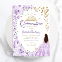 Aquarelle violette Lilac Quinceanera Or Floral