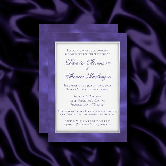 Invitation Aquarelle violette | Simple Mariage moderne violet (Créateur téléchargé)