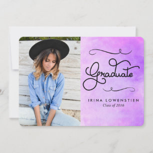 Invitation Aquarelle violette Typographie moderne
