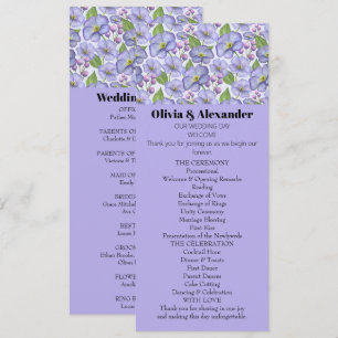 Invitation Aquarelle violettes violettes et motif floral