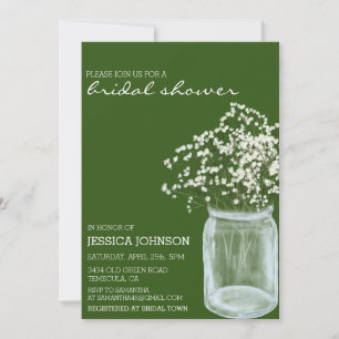 Invitation Aquarelle Whimsical Baby's Breath Bridal douche I