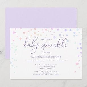 Invitation Aquarelle Whimsical violet Confetti Baby Sprinky