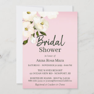 Invitation *~* Aquarelle White Beach Roses Fête des mariées