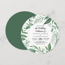 Aquarelle Wild Feuilles Hunter Mariage vert