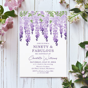 Invitation Aquarelle Wisteria Ninety & Fabal Floral Chic