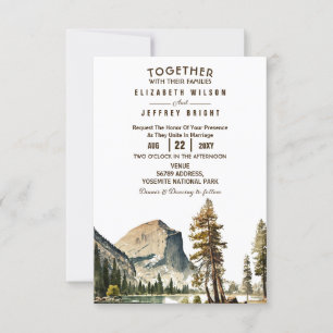 Invitation Aquarelle Yosemite Parc National Mariage Ca US I
