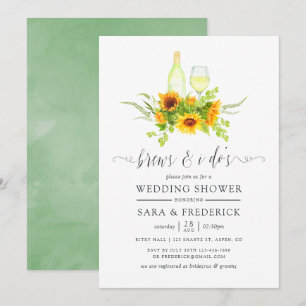 Invitation Aquarelles Tournesols Boissons avant le jour J