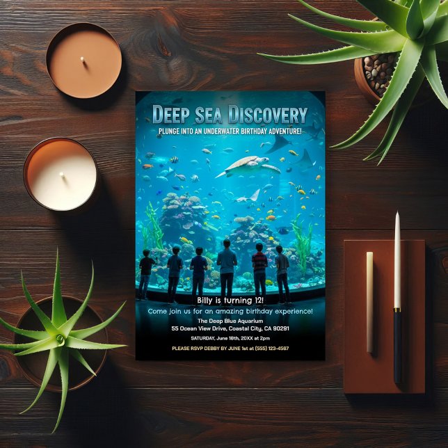 Invitation Aquarium Deep Sea Discovery Birthday Party (Créateur téléchargé)