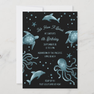Invitation Aquarium Sea Life Enfants Ocean Birday Party