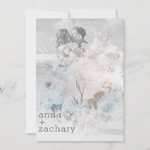 Invitation *~* AR26 Pastel QR Mariage PHOTO Vintage RSVP