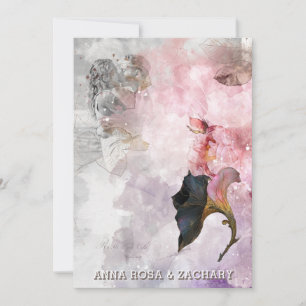 Invitation *~* AR26 Rose 29 QR Victorian RSVP Mariage PHOTO