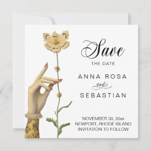 Invitation *~* AR6 3 Photo Élégant Vintage Faire part de date