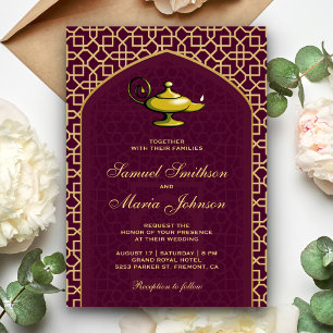 Invitation Arabian Nights Magic Lamp Plum Mariage