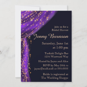 Invitation Arabian Nights Purple & Gold Fête des mariées