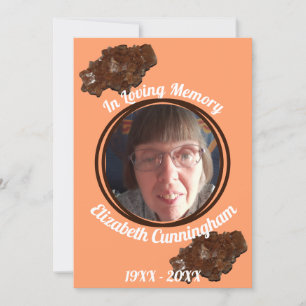 Invitation Aragonite Crystal Memory Poem Photo Memorial Card