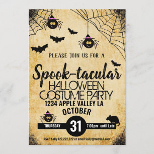 Invitation araignée éffrayant halloween parti spook-tacular