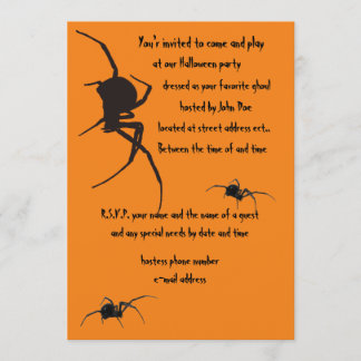 Invitation araignée noire