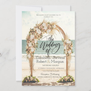 Invitation Arbor de mariage de plage Roses Mariage
