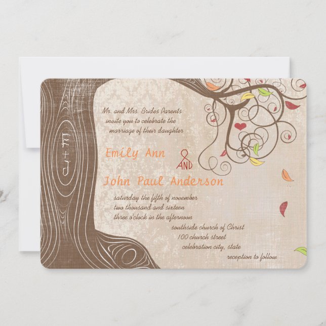 Invitation Arborescence des couleurs d'automne sur l'Invitati (Devant)