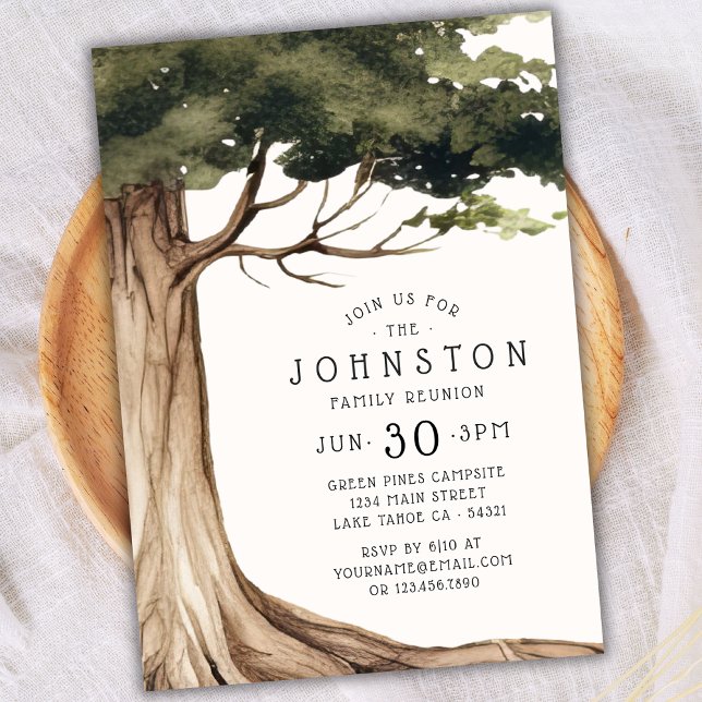 Invitation Arbre d'aquarelle Russe Family Reunion (Créateur téléchargé)