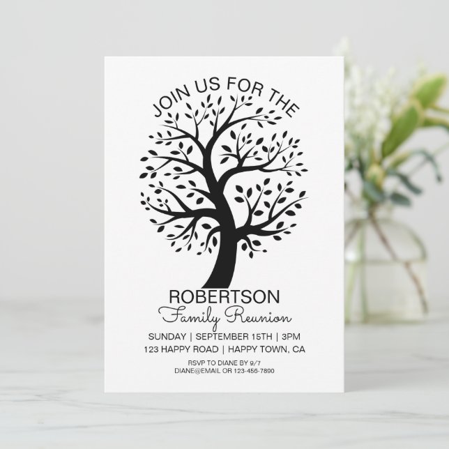 Invitation Arbre de famille de réunion de famille moderne noi (Debout devant)