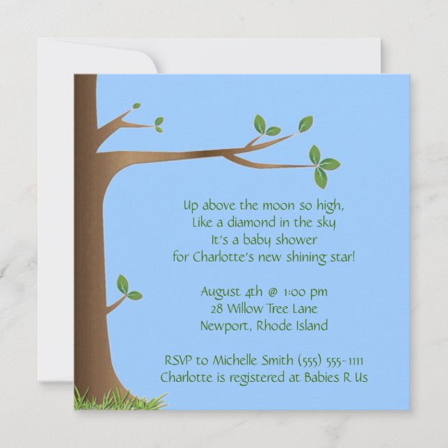 Invitation arbre de la vie ; baby shower (Devant)