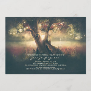 Invitation Arbre de lumières à cordes - Fête des mariées card