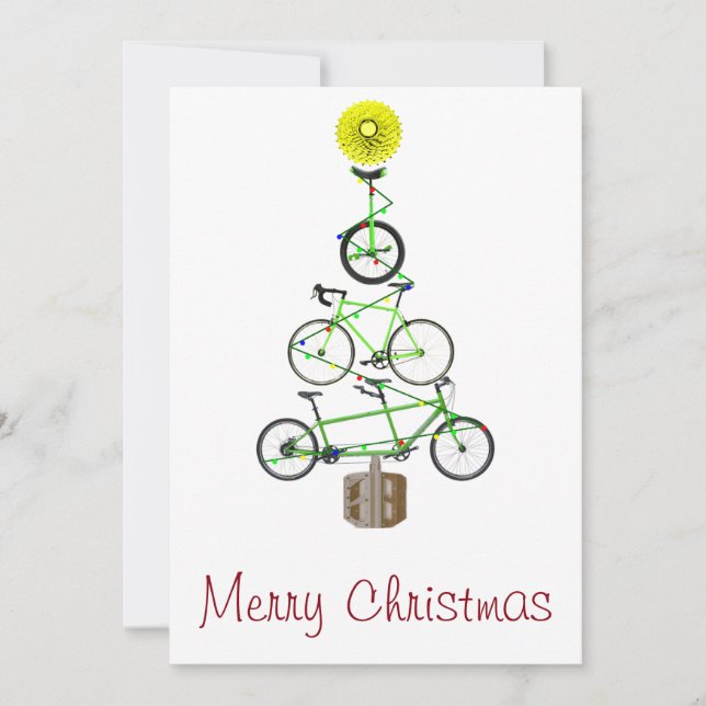 Invitation Arbre de Noël à vélo (Devant)
