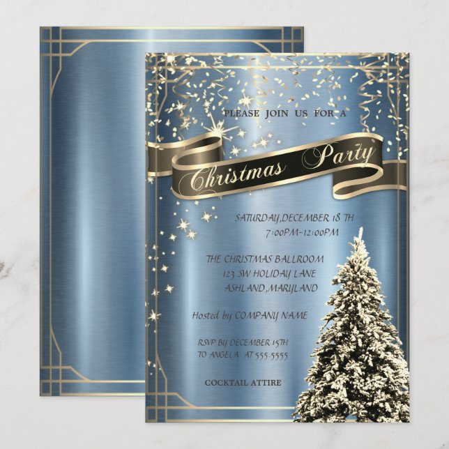 Invitation Arbre de Noël Compagnie Métallurgique Bleue Noël (Devant / Derrière)